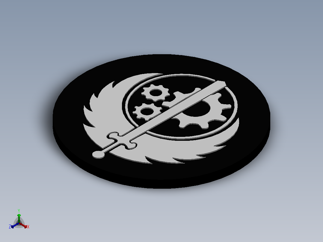 钢铁硬币正等轴测图