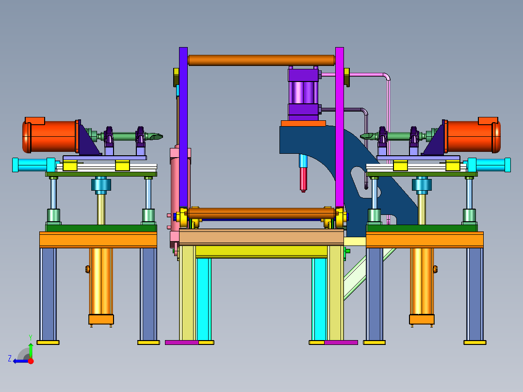 机械大扭矩双侧紧固产线右视图