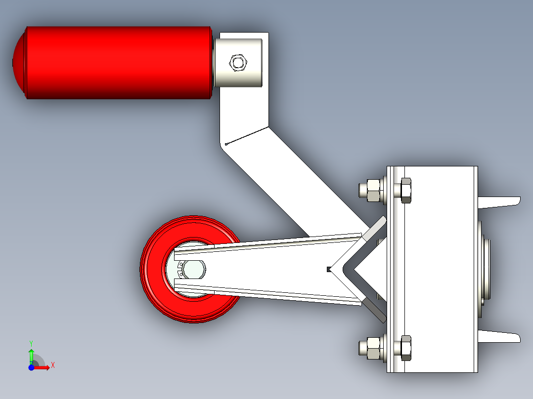 TD75型带式输送机平行上调心托辊组 TD1C5前视图