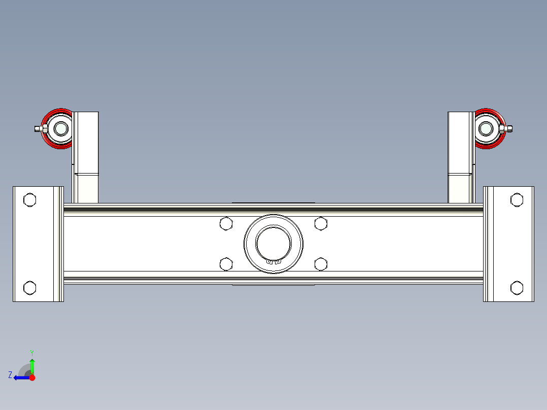 TD75型带式输送机平行上调心托辊组 TD1C5右视图