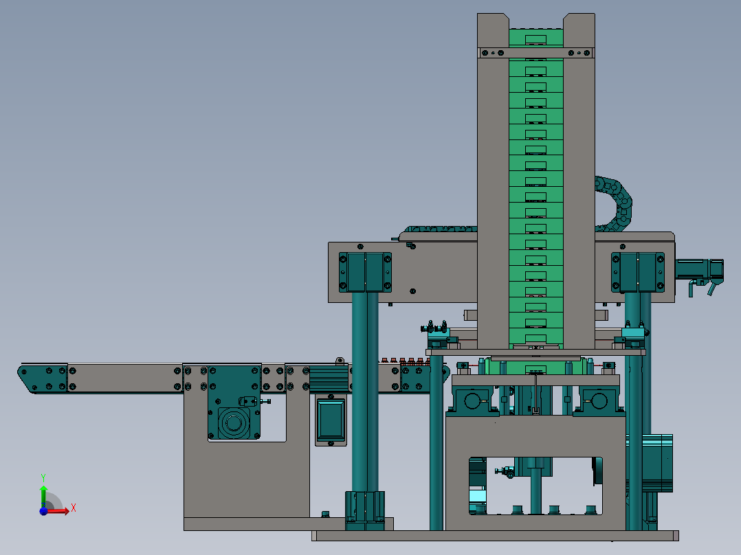 料盘自动上下料机构前视图
