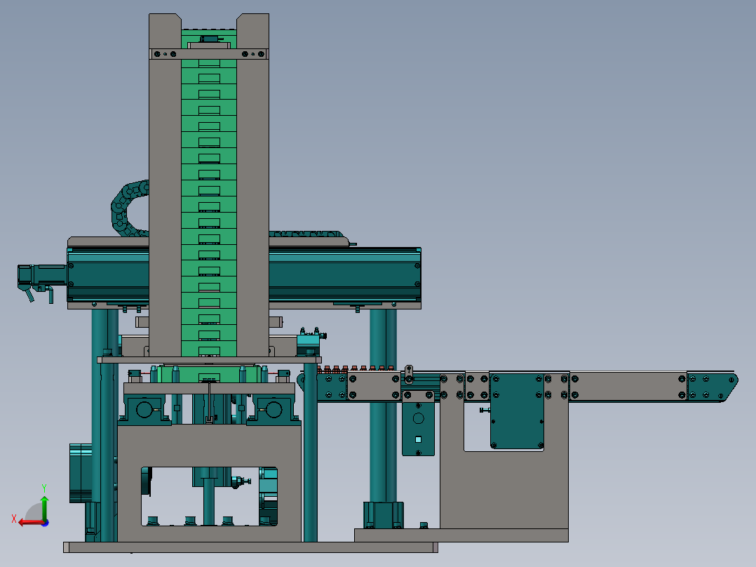 料盘自动上下料机构后视图