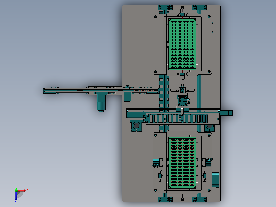料盘自动上下料机构俯视图