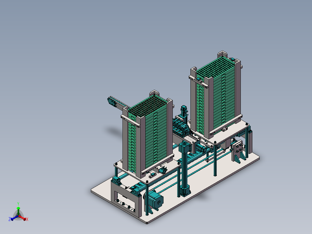 料盘自动上下料机构正等轴测图