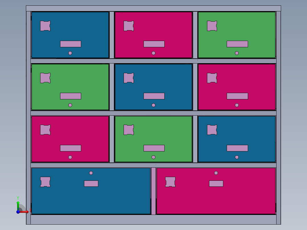 上9门下2抽储物柜前视图