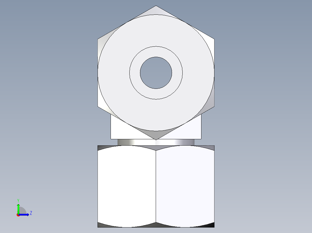 卡套式工业通用硬管接头EO_Swivel_nut_branch_tee_ET10SCF左视图