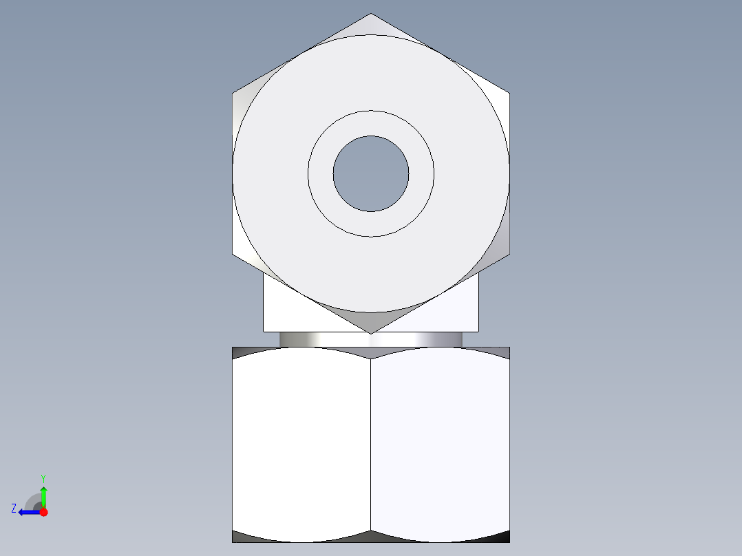 卡套式工业通用硬管接头EO_Swivel_nut_branch_tee_ET10SCF右视图