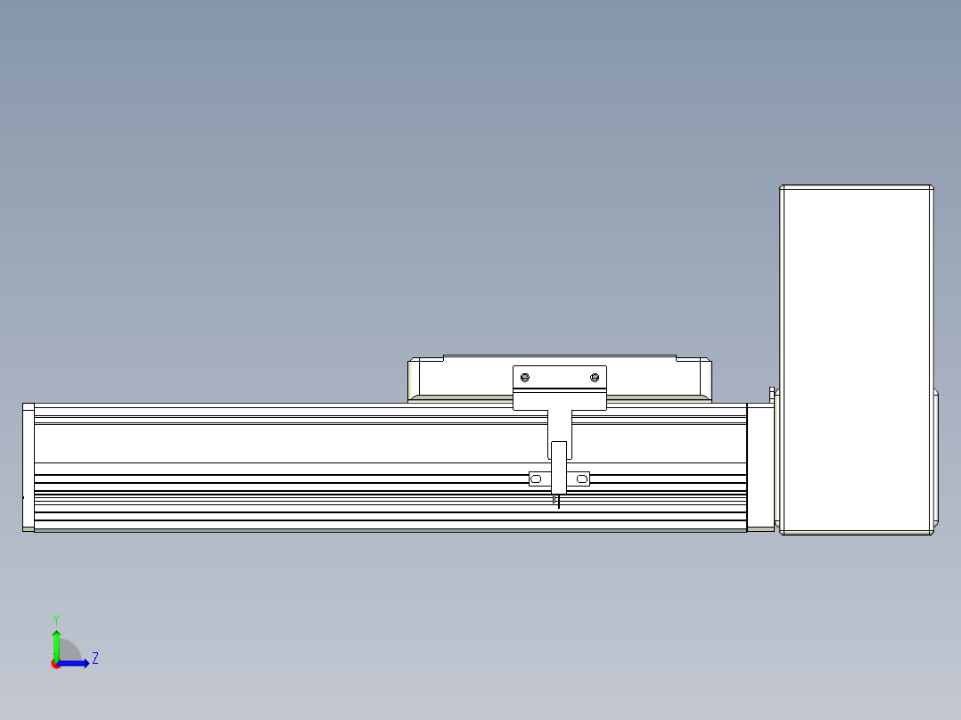 同步带全封闭直线模组TPA-HCB-105D-90-L100-LU-Y-P20-N3左视图
