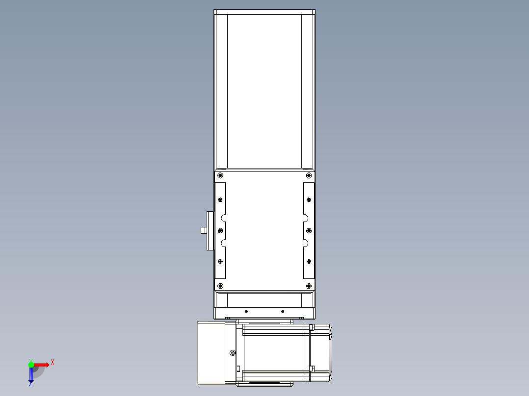 同步带全封闭直线模组TPA-HCB-105D-90-L100-LU-Y-P20-N3俯视图