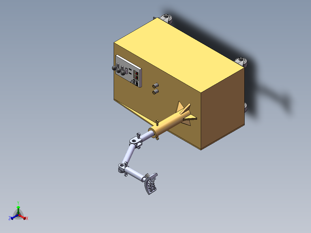 喷淋机器人3d图纸 AGV行走喷洒小车 关节可调节喷淋机器人3d模型正等轴测图