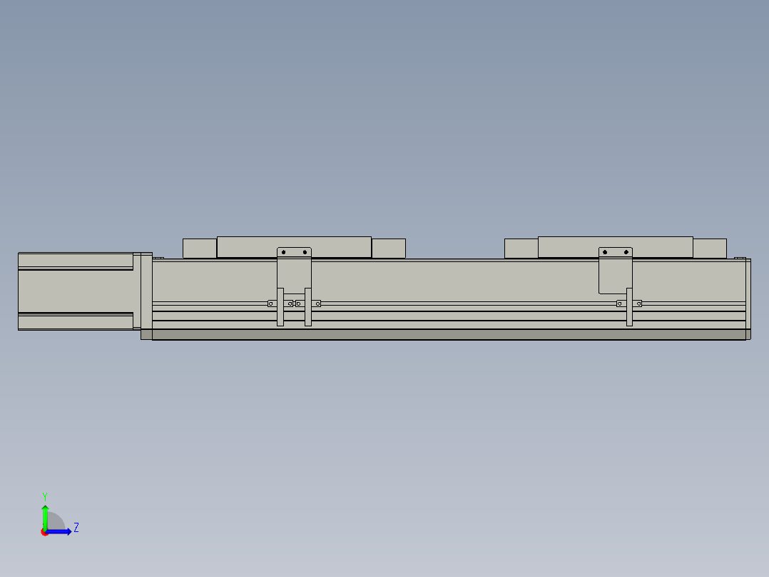 直线模组LHC17-S300-M设计图纸左视图