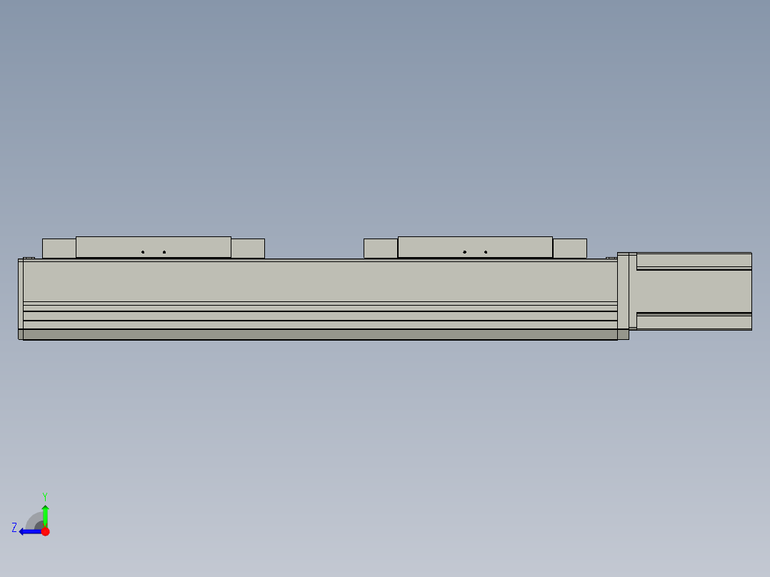 直线模组LHC17-S300-M设计图纸右视图