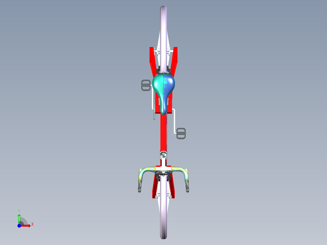 99---男生自行车模型sw2019三维图纸模型设计图纸前视图
