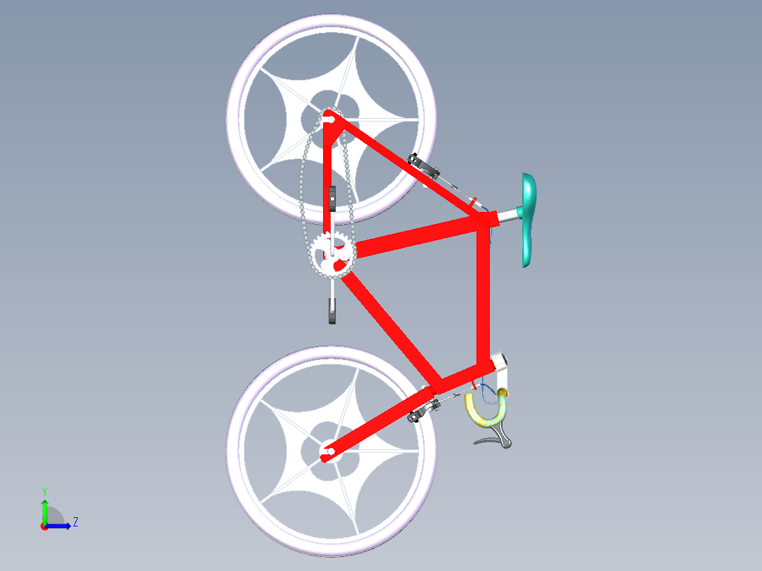 99---男生自行车模型sw2019三维图纸模型设计图纸左视图