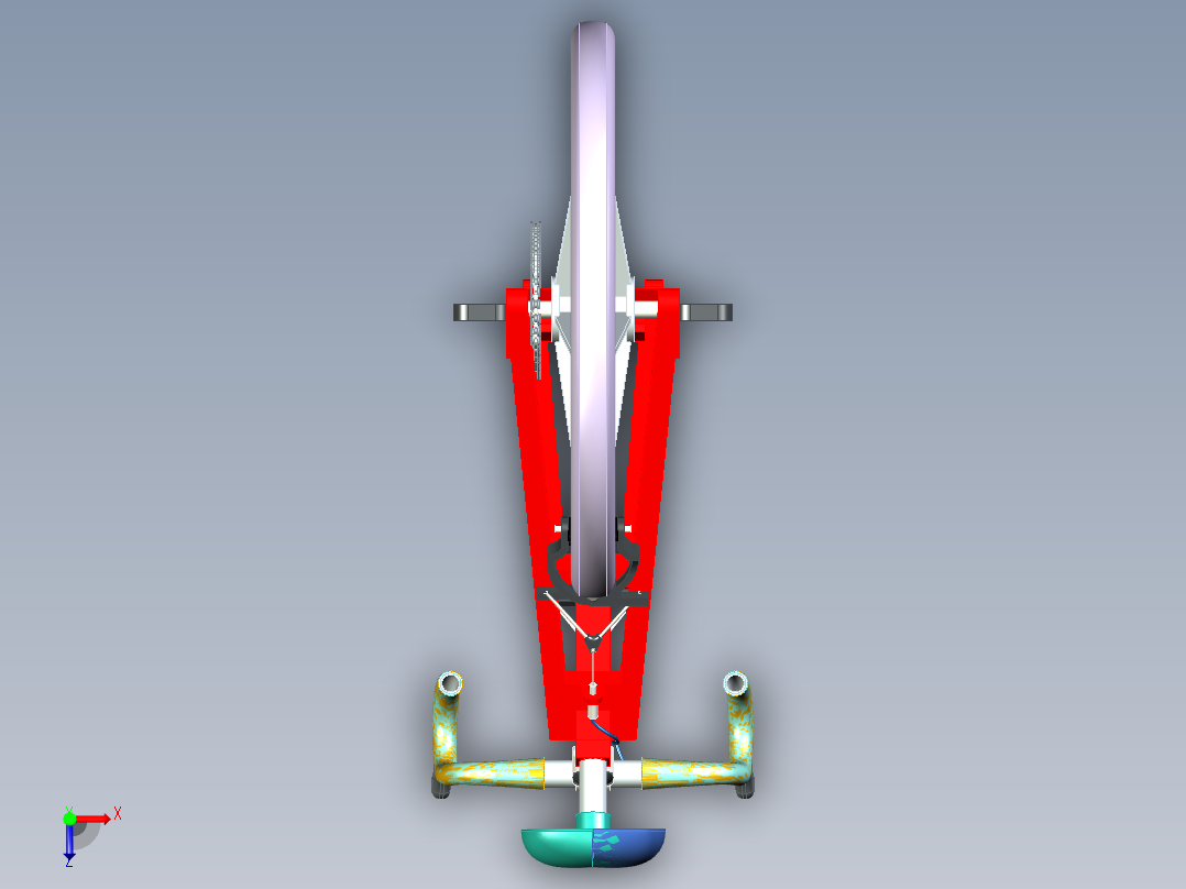 99---男生自行车模型sw2019三维图纸模型设计图纸俯视图