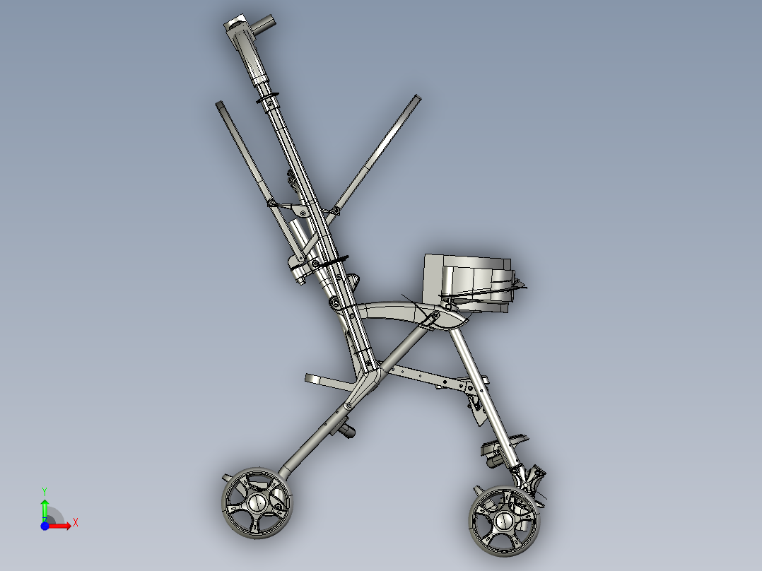 Branded Baby strollers婴儿推车结构3D图纸 STP格式前视图