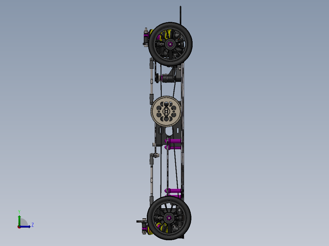 电动四轮驱动遥控模型车左视图