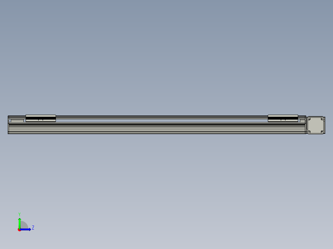 直线模组LHB17-L40-S1200-R(B)设计图纸左视图