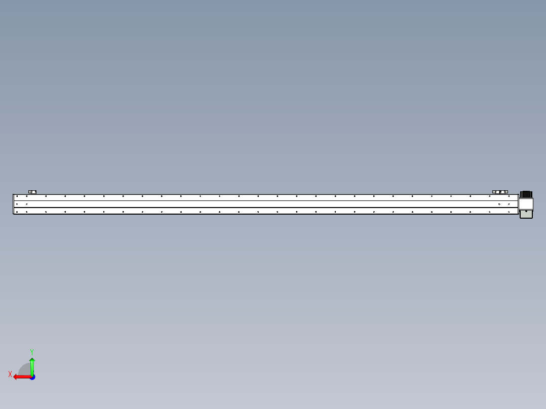 同步带滑台-半封闭B10H-L45-S2400-LU-P40-D3后视图