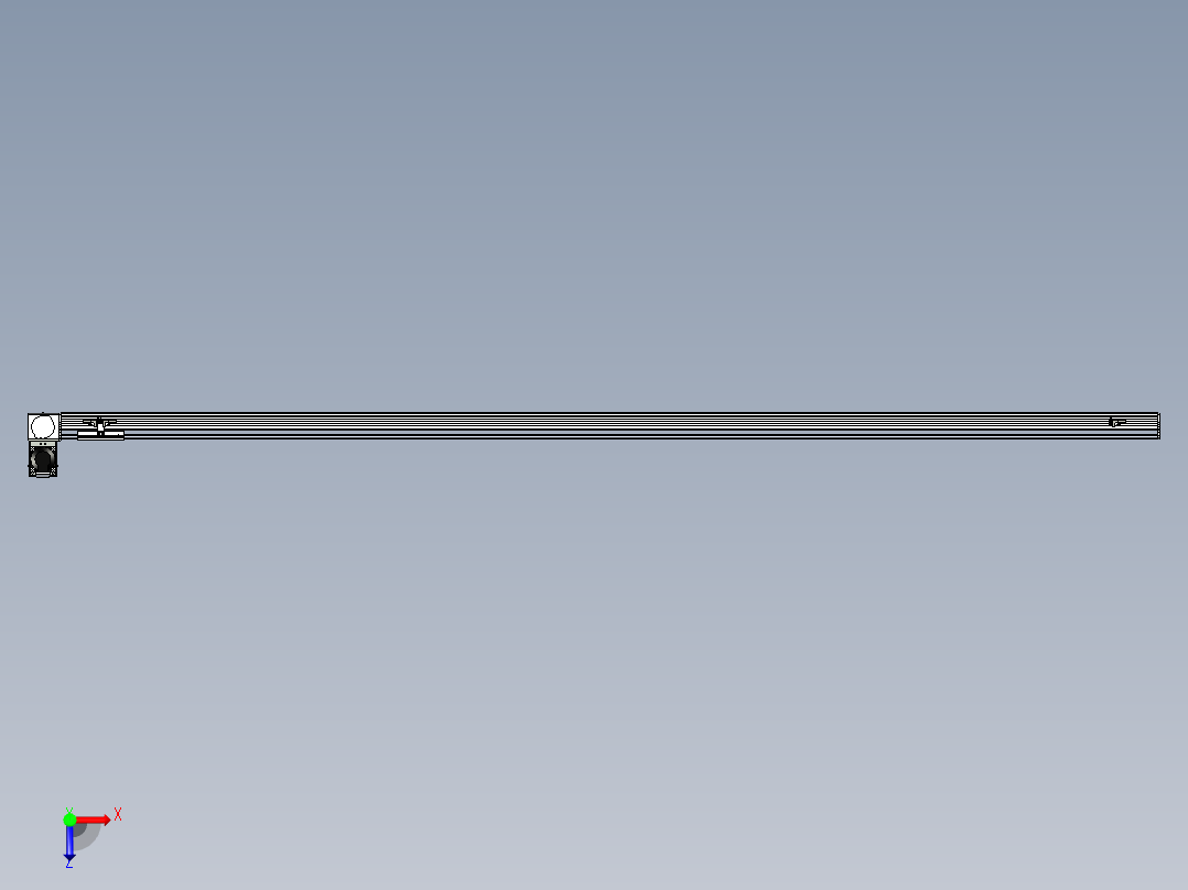 同步带滑台-半封闭B10H-L45-S2400-LU-P40-D3俯视图