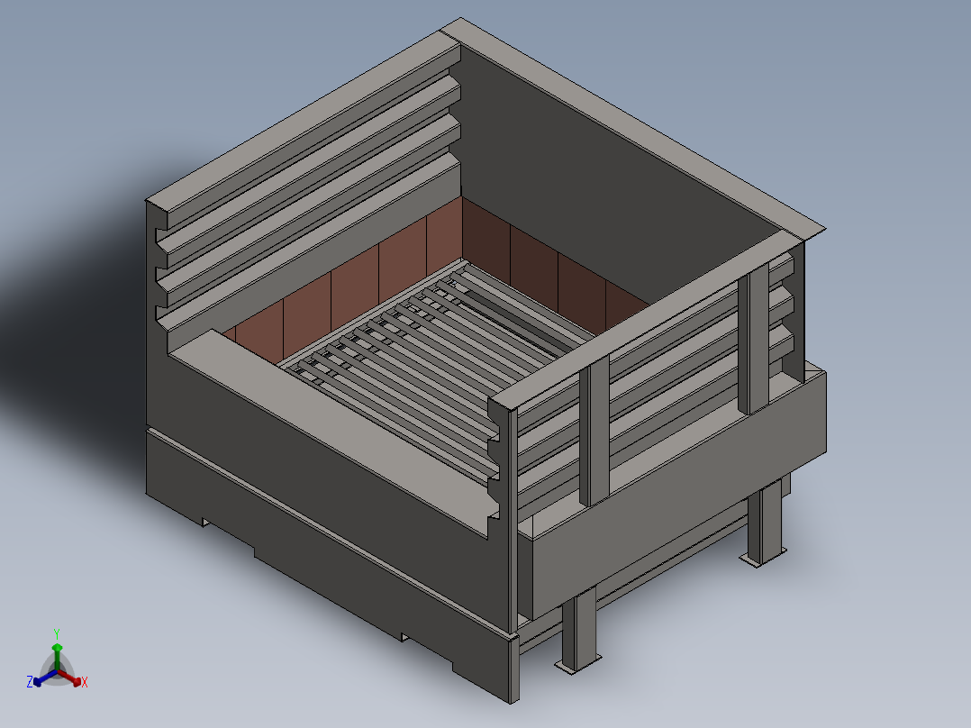 户外烧烤炉sw正等轴测图