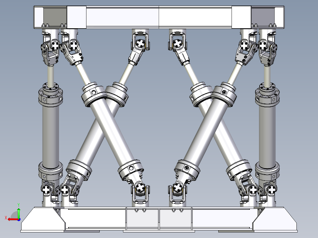 并联机器人octahedral-hexapod-mechanism-parallel-robot INV STP IGS STL后视图