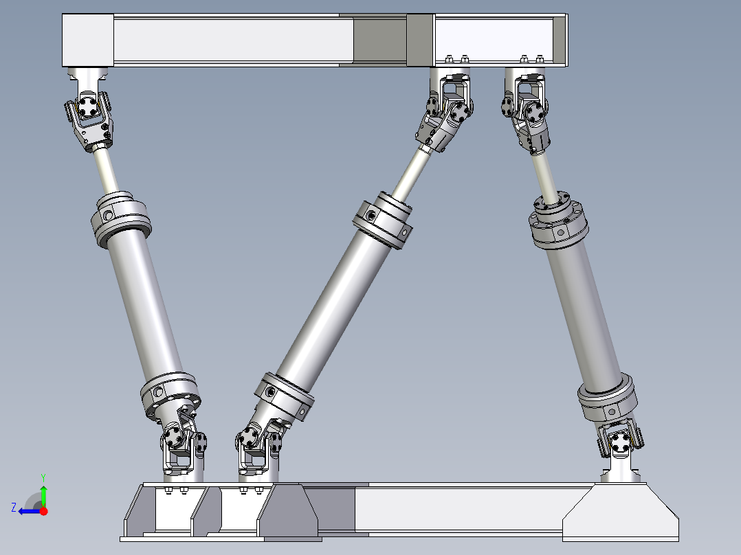 并联机器人octahedral-hexapod-mechanism-parallel-robot INV STP IGS STL右视图