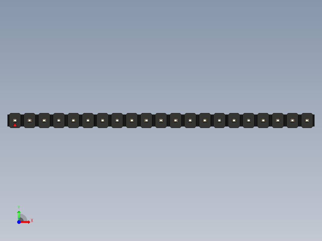 彩色公头100mil（2.54mm）系列-DS1021_black_1x21p_100mil_Type19_rev1.0前视图