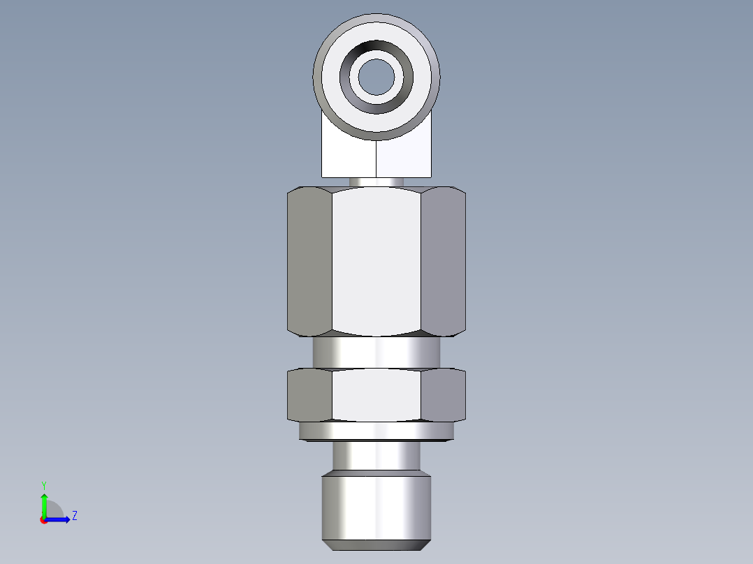 卡套式工业通用硬管接头EO_Assembled_adjustable_standpipe_branch_tee_EVT06SMOMD71左视图