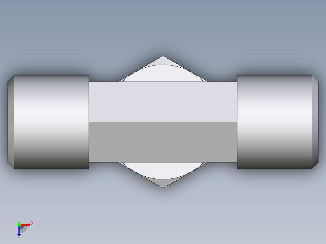 卡套式工业通用硬管接头EO_Assembled_adjustable_standpipe_branch_tee_EVT06SMOMD71俯视图