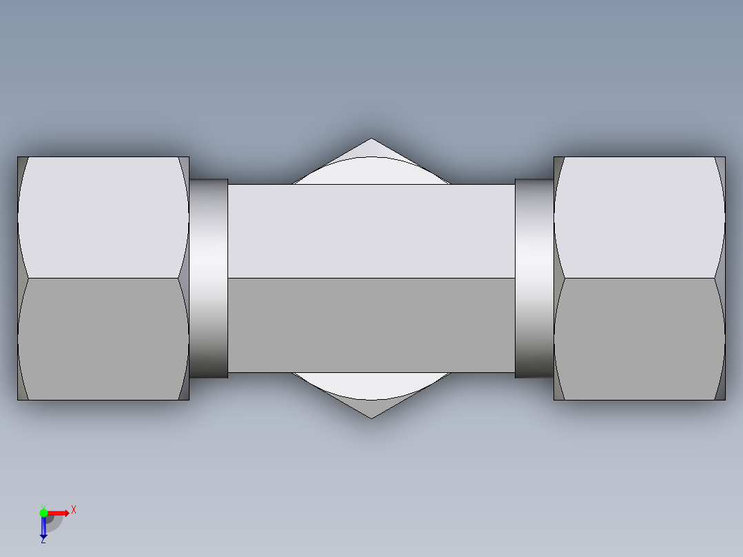 卡套式工业通用硬管接头EO_Assembled_adjustable_standpipe_branch_tee_EVT12LM71俯视图