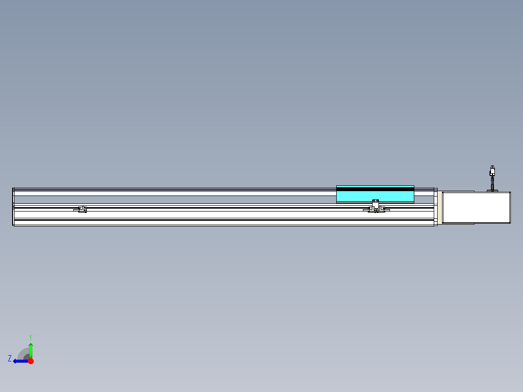 同步带滑台-半封闭B22H-L100-C-S850-R-P75-D3-N5右视图