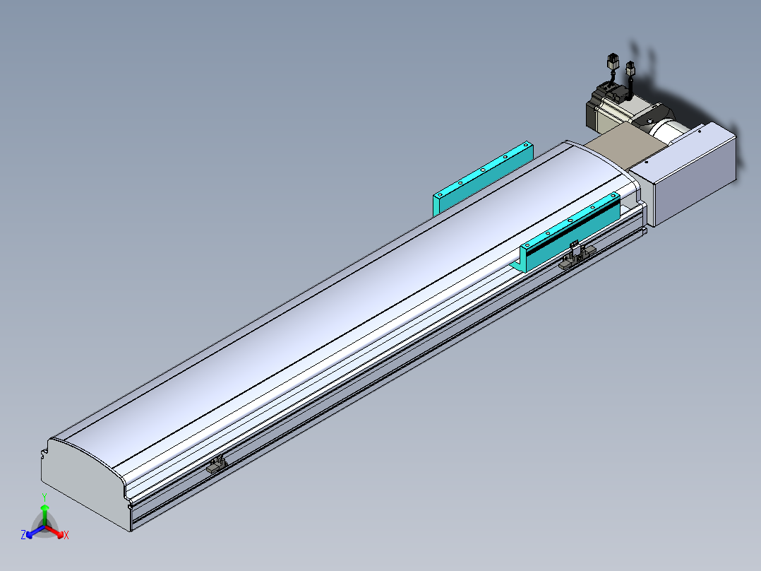 同步带滑台-半封闭B22H-L100-C-S850-R-P75-D3-N5正等轴测图