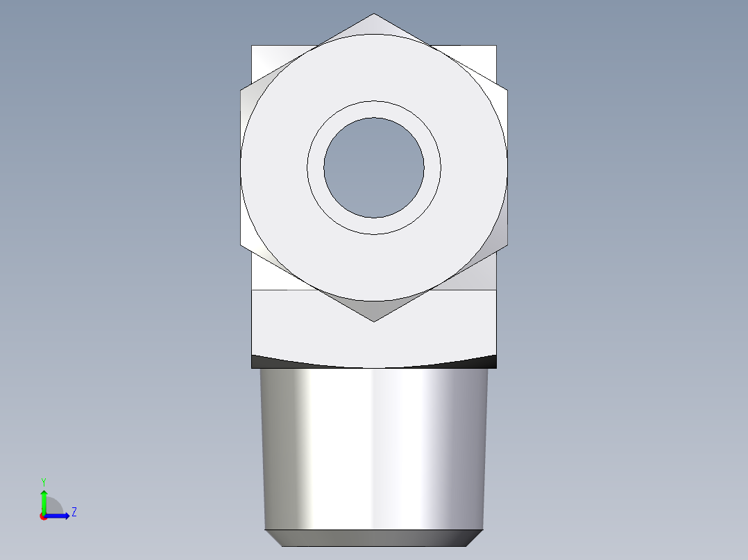 卡套式工业通用硬管接头EO_Male_stud_run_tee_TE06LLRCF左视图