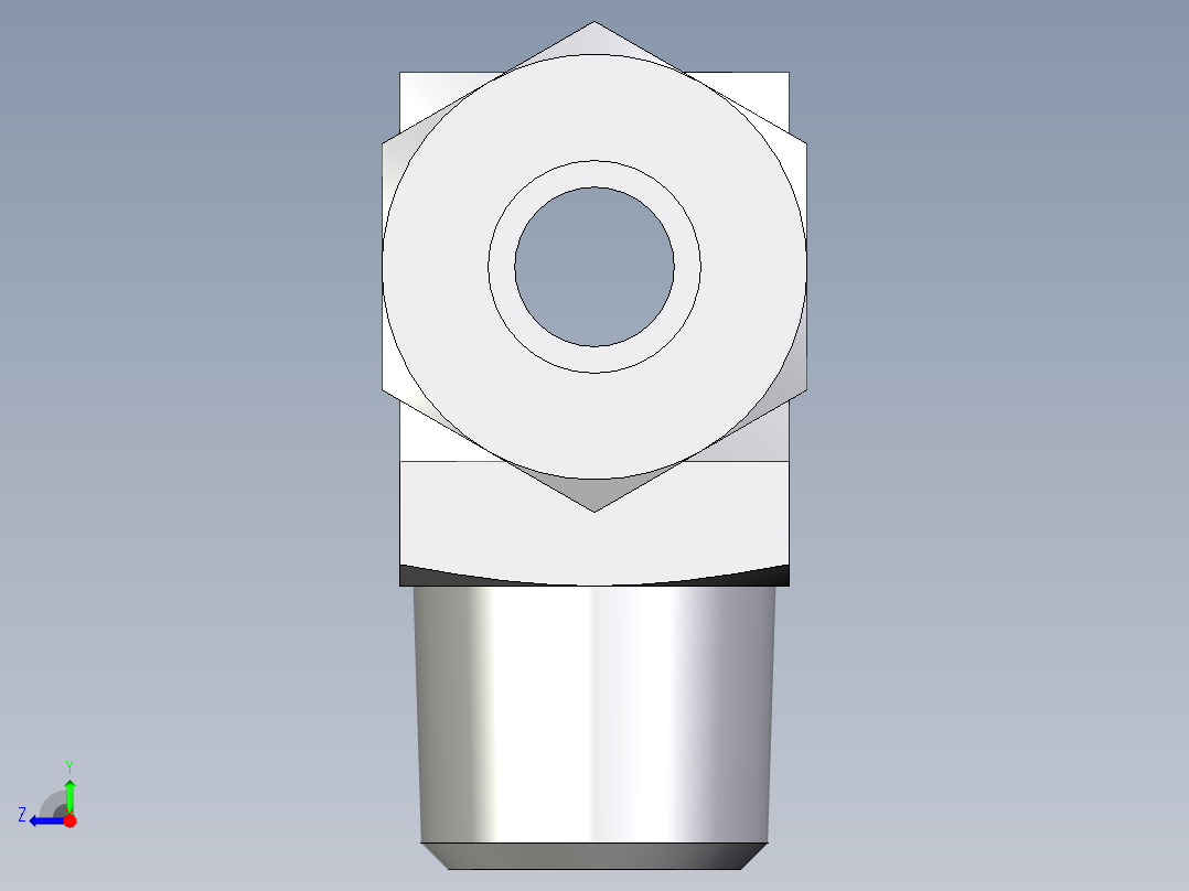 卡套式工业通用硬管接头EO_Male_stud_run_tee_TE06LLRCF右视图