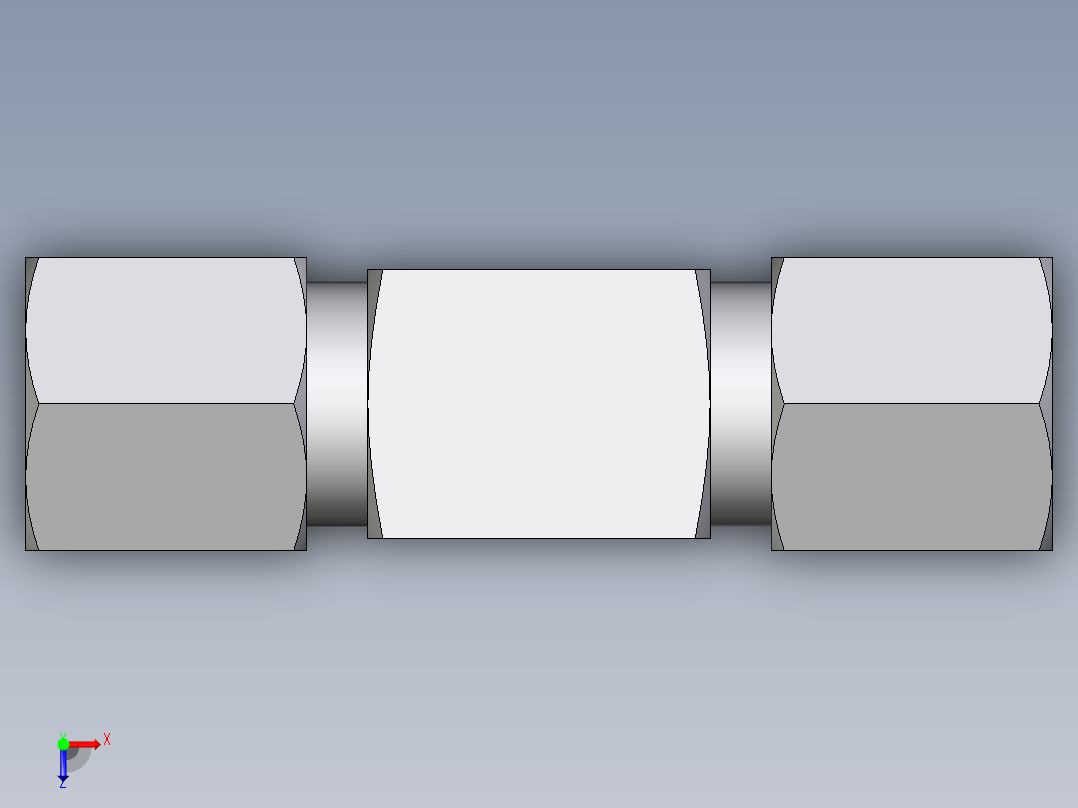 卡套式工业通用硬管接头EO_Male_stud_run_tee_TE06LLRCF俯视图