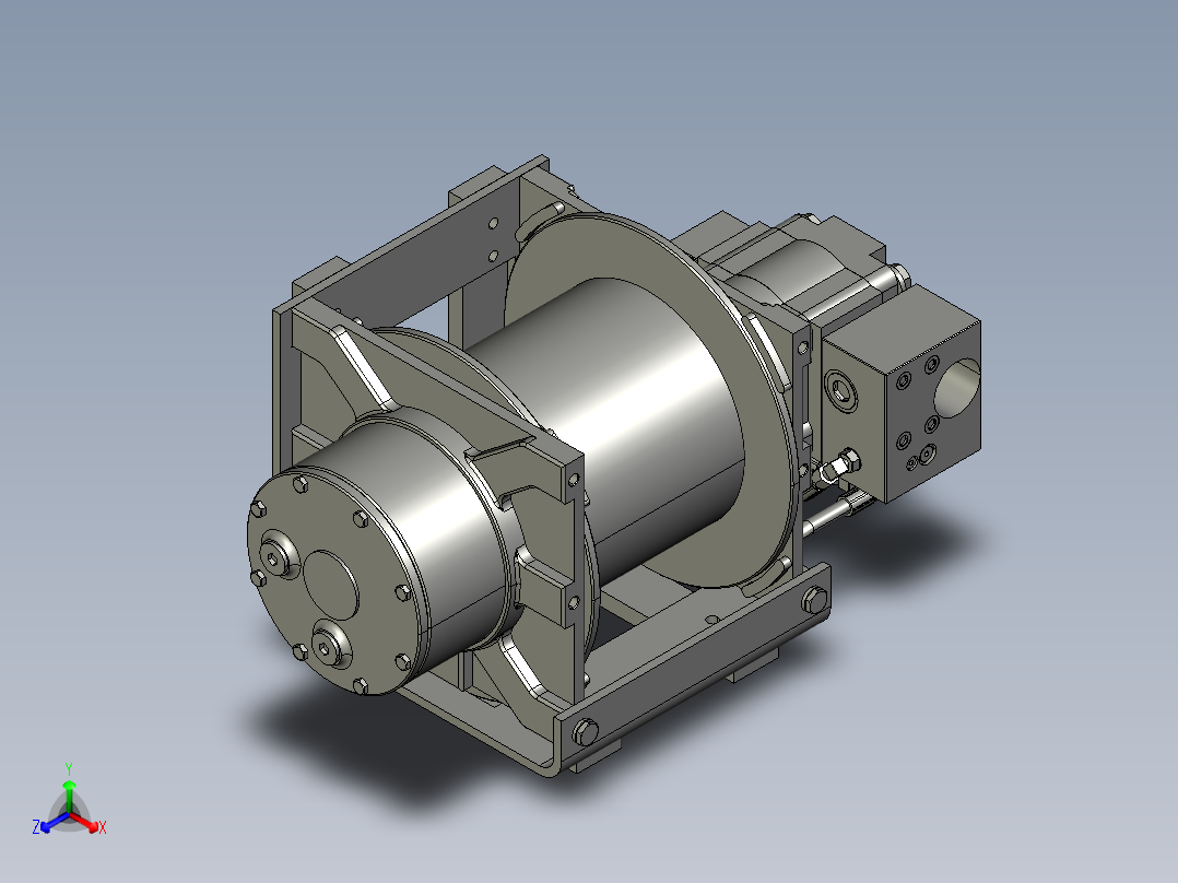 绞车 卷扬机 (16)正等轴测图