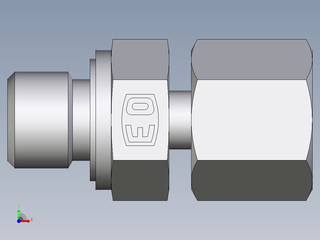 卡套式工业通用硬管接头EO_Standpipe_connector_EVGE08SREDCF前视图