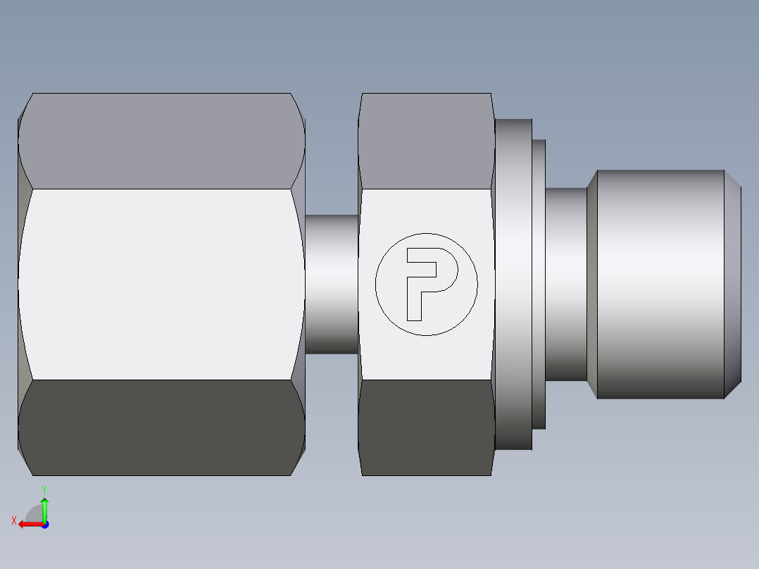 卡套式工业通用硬管接头EO_Standpipe_connector_EVGE08SREDCF后视图