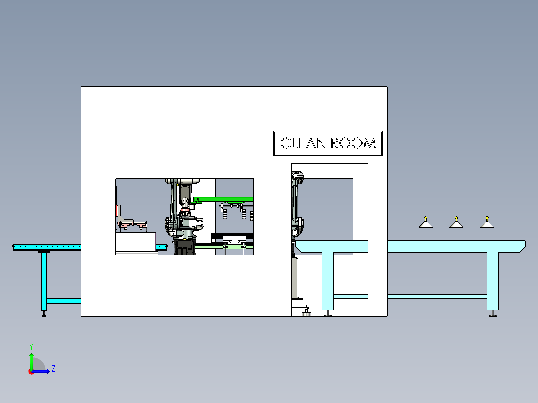 基板自动清洗检测线step左视图