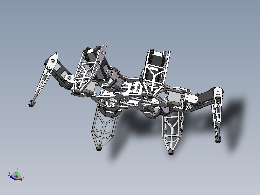 六足蜘蛛爬行机器人sw22可编辑