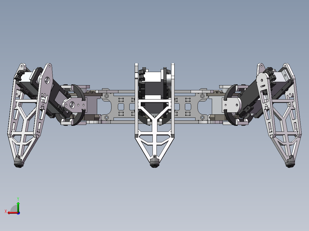 六足蜘蛛爬行机器人sw22可编辑后视图