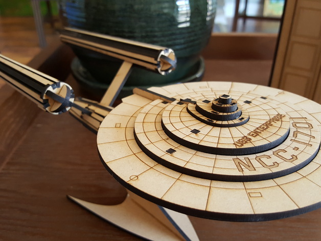 USS Enterprise宇宙飞船模型激光雕刻图纸 dwg dxf格式