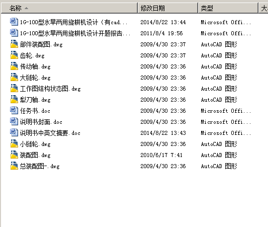 1G-100型水旱两用旋耕机设计【全套CAD图纸和论文】