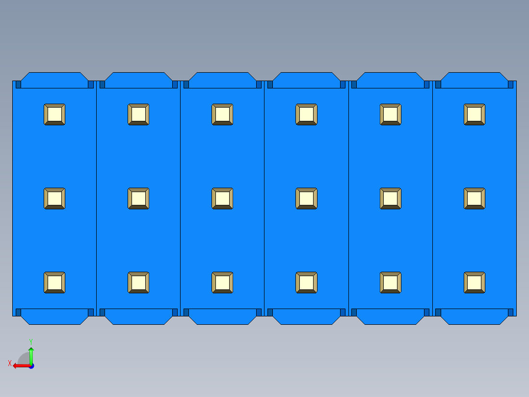 彩色公头100mil（2.54mm）系列-DS1021_blue_3x06p_100mil_Type19_rev1.0后视图