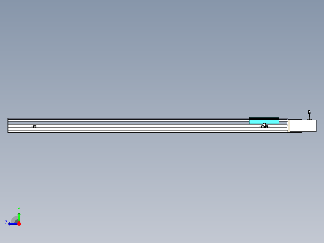 同步带滑台-半封闭B22H-L100-C-S1750-R-P75-D3-N5右视图