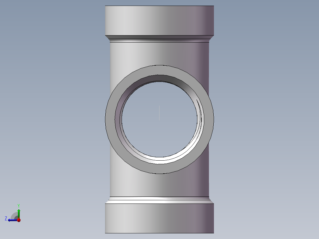 四通-等径内丝 DN10右视图