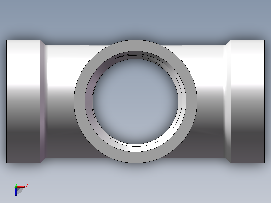 四通-等径内丝 DN10俯视图