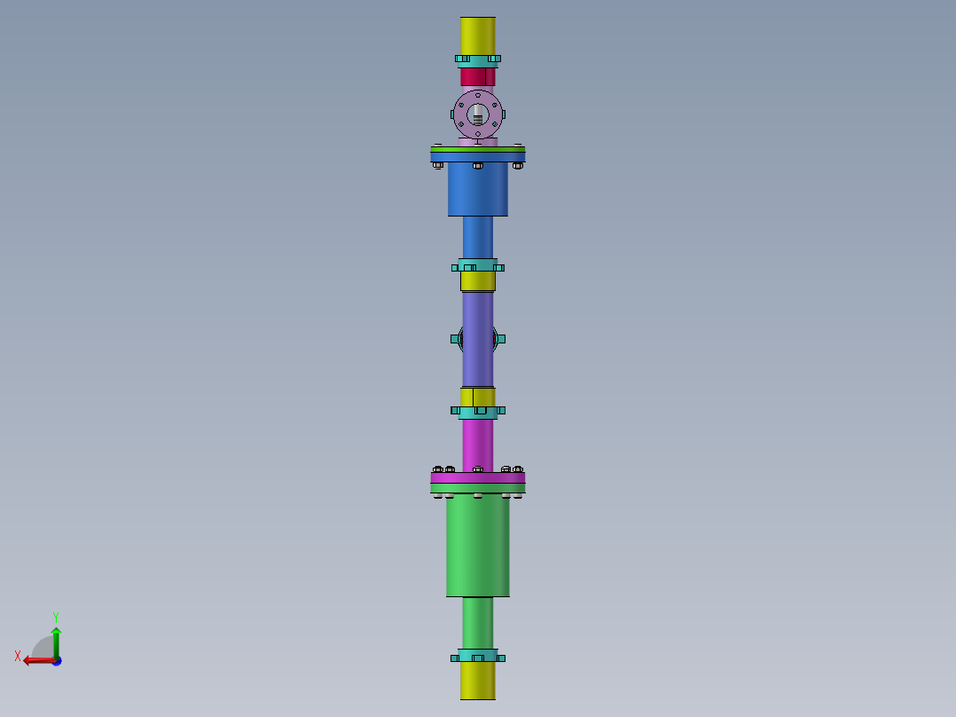 管道装配模型后视图