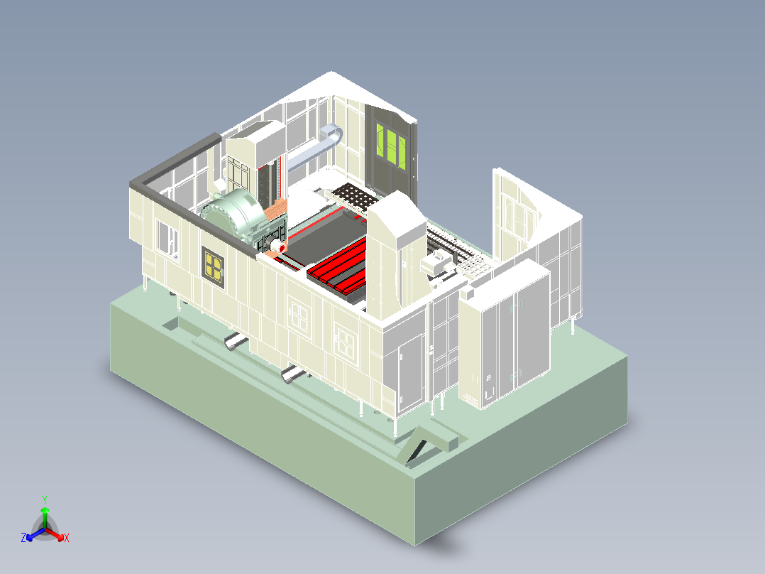 HDW2010双面镗铣床正等轴测图